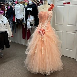 A beautiful long dress can be prom quinceañera wedding